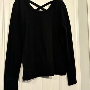 Old Navy Black Long Sleeve Top with Cross Back